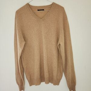 Unbranded Cashmere Mens Womens Beige V-Neck Long Sleeve Sweater Size:  Medium
